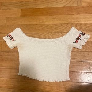 LA Hearts, size small, white top